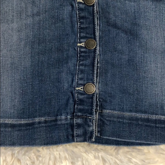 Denim Button Up Mini Skirt - Picture 2 of 5